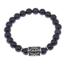 BSHK-002-E Браслет Спаси и сохрани (нерж.сталь) с синт.камнем Синий авантюрин 8мм