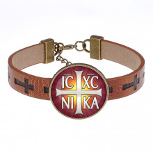 BSK1-005 Кожаный браслет ICXC NIKA