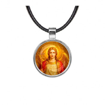 C1118027 Кулон, цвет серебро, со шнурком, Архангел Михаил