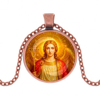 C1118030 Кулон, цвет медь, с цепочкой, Архангел Михаил