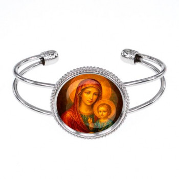 C1125034 Браслет металлический, цвет серебро, Матерь божья с Иисусом
