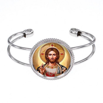 C1129034 Браслет металлический, цвет серебро, Иисус Христос