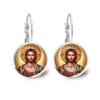 C1129038 Серьги металлические, Иисус Христос