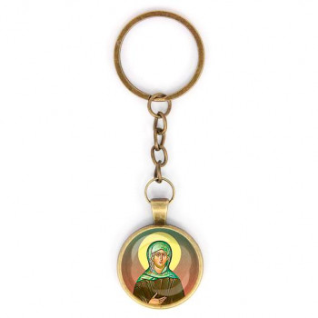 C1132018 Круглый брелок, цвет бронза, с цепочкой, Ксения Петербургская