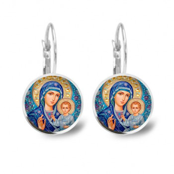 C1133038 Серьги металлические, Матерь Божия