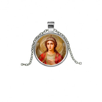 C1136026 Кулон, цвет серебро, с цепочкой, Архангел Михаил