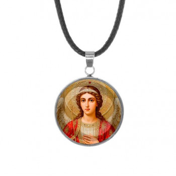 C1136062 Кулон, нержавеющая сталь, со шнурком, Архангел Михаил