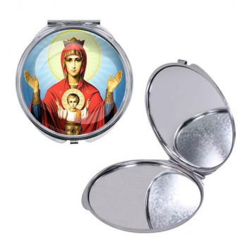 C1138016 Круглое складное зеркало, цвет серебро, Неупиваемая чаша