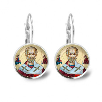 C1139038 Серьги металлические, Николай Чудотворец