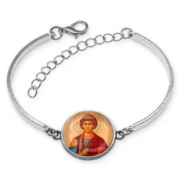 C1144046 Браслет металлический, цвет серебро, Пантелеймон Целитель