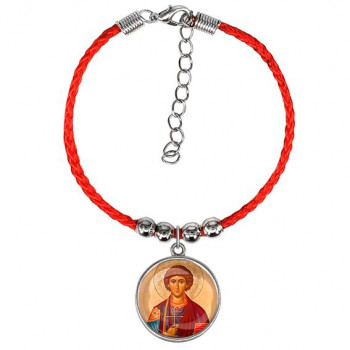 C1144047 Браслет из красного шнура, Пантелеймон Целитель