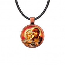 C1145031 Кулон, цвет медь, со шнурком, Петр и Феврония