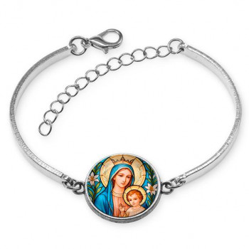 C1147046 Браслет металлический, цвет серебро, Пресвятая Богородица