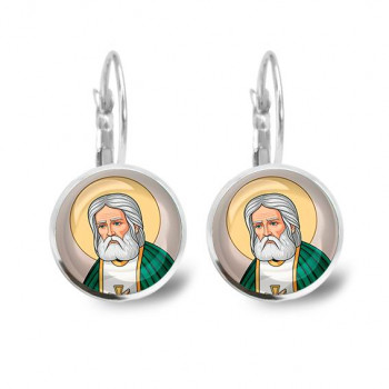 C1151038 Серьги металлические, Серафим Саровский