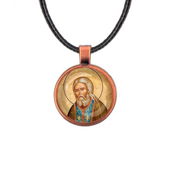 C1152031 Кулон, цвет медь, со шнурком, Серафим Саровский