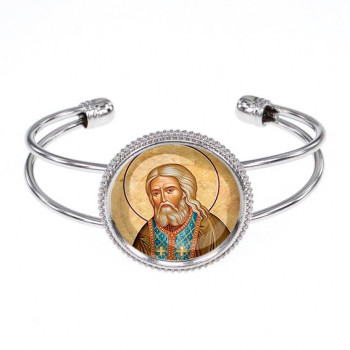 C1152034 Браслет металлический, цвет серебро, Серафим Саровский