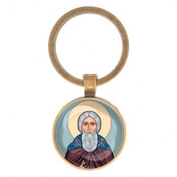 C1153017 Круглый брелок, цвет бронза, Сергей Радонежский