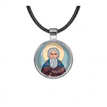 C1153027 Кулон, цвет серебро, со шнурком, Сергей Радонежский