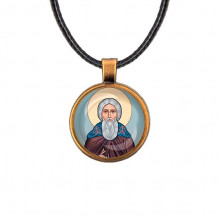 C1153029 Кулон, цвет бронза, со шнурком, Сергей Радонежский