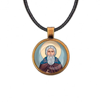 C1153029 Кулон, цвет бронза, со шнурком, Сергей Радонежский