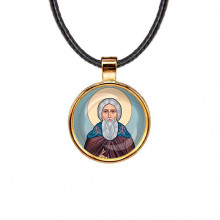 C1153033 Кулон, цвет золото, со шнурком, Сергей Радонежский