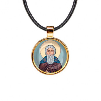 C1153033 Кулон, цвет золото, со шнурком, Сергей Радонежский