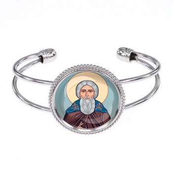 C1153034 Браслет металлический, цвет серебро, Сергей Радонежский