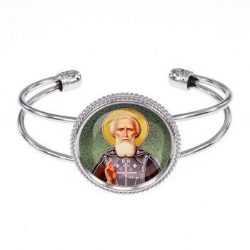 C1154034 Браслет металлический, цвет серебро, Сергей Радонежский