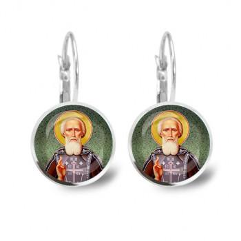 C1154038 Серьги металлические, Сергей Радонежский