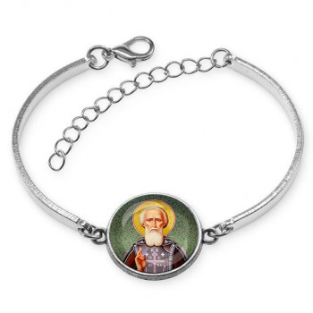 C1154046 Браслет металлический, цвет серебро, Сергей Радонежский
