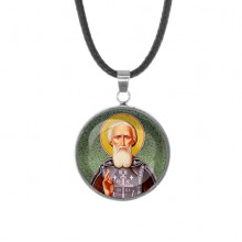 C1154062 Кулон, нержавеющая сталь, со шнурком, Сергей Радонежский