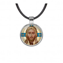 C1155027 Кулон, цвет серебро, со шнурком, Спас Нерукотворный