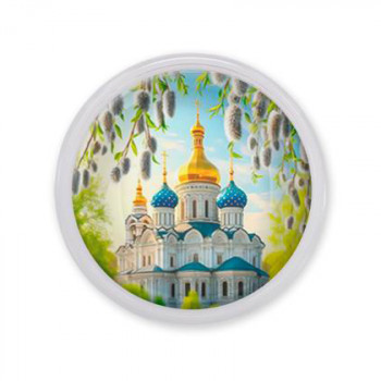 C1161001 Акриловый магнит, Храм и вербы