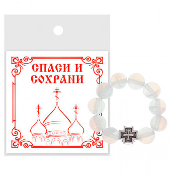 CHH-02-11 Перстные чётки из синт.камня Лунный камень 8мм