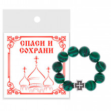 CHH-02-12 Перстные чётки из синт.камня Малахит 8мм