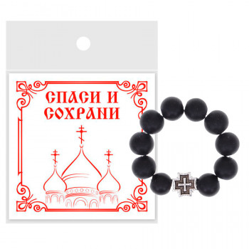 CHH-02-24 Перстные чётки из синт.камня Шунгит 8мм