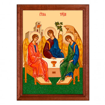 IKO-002-026 Икона Святая Троица, багет 17х23см