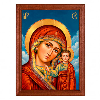 IKO-002-121 Икона Божией Матери Казанская, багет 17х23см