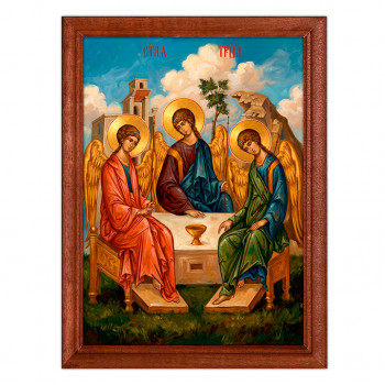 IKO-002-126 Икона Святая Троица, багет 17х23см