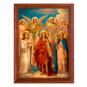 IKO-002-132 Икона Собор архистратига Михаила, багет 17х23см