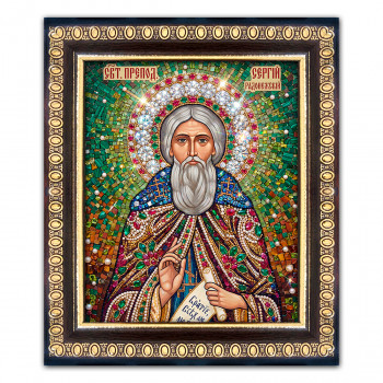 IKO-003-018 Икона Икона Свт.преподобный Сергий Радонежский, рамка 12,5х14,5см