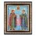 IKO-003-019 Икона Святые благоверные князья Пётр и Феврония, рамка 12,5х14,5см