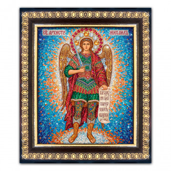 IKO-003-027 Икона Архангел Михаил, рамка 12,5х14,5см