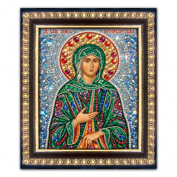 IKO-003-029 Икона Святая блаженная Ксения Петербургская, рамка 12,5х14,5см
