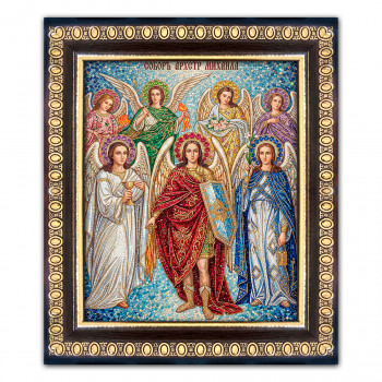 IKO-003-032 Икона Собор архистратига Михаила, рамка 12,5х14,5см