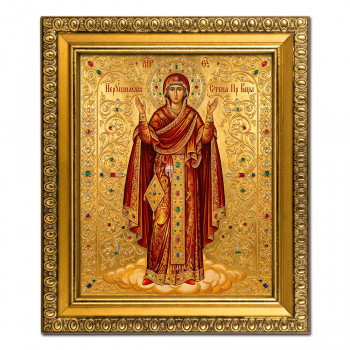 IKO-004-004 Икона Божией Матери Нерушимая стена, рамка 12,5х14,5см