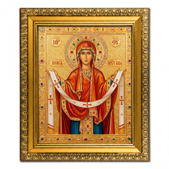 IKO-004-009 Икона Пояс Пресвятой Богородицы, рамка 12,5х14,5см