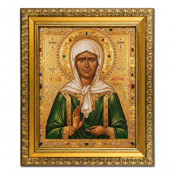IKO-004-010 Икона Святая блаженная Матрона Московская, рамка 12,5х14,5см