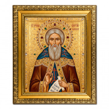 IKO-004-018 Икона Икона Свт.преподобный Сергий Радонежский, рамка 12,5х14,5см