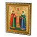 IKO-004-019 Икона Святые благоверные князья Пётр и Феврония, рамка 12,5х14,5см